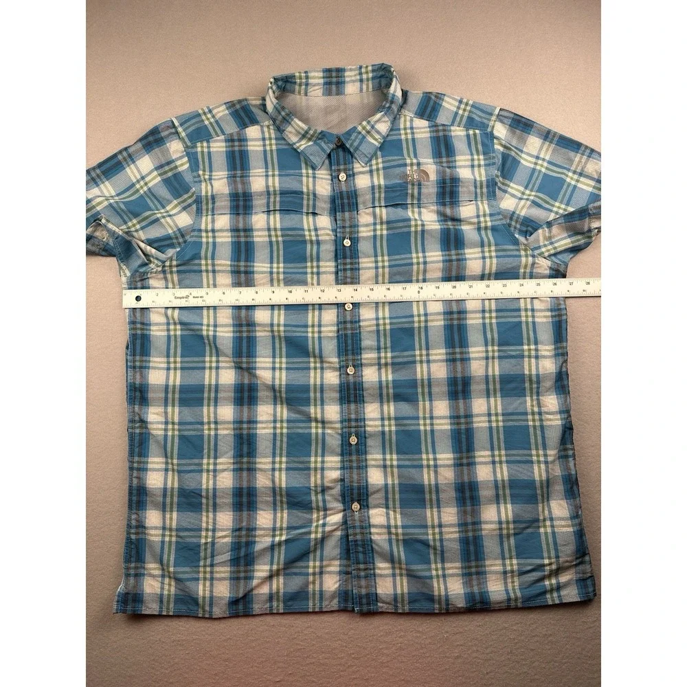 The North Face Button Down Shirt Mens XL Blue Fast Dry Mesh Vented Short Sleeve